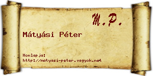 Mátyási Péter névjegykártya