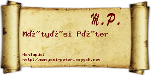 Mátyási Péter névjegykártya